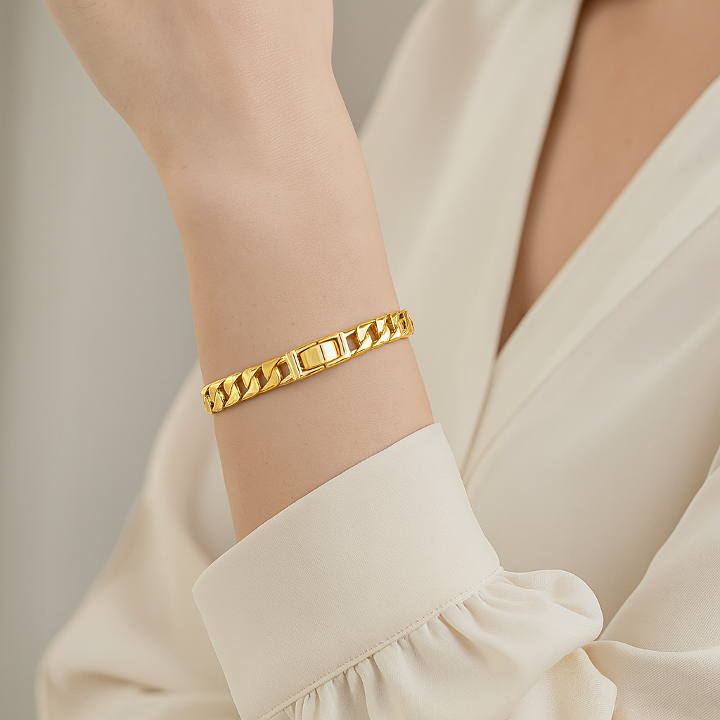 2pc 14k Chunky Link Bracelets